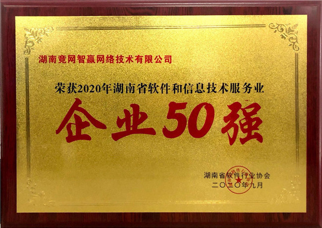 喜讯来报 | 竞网荣获湖南省软件和信息技术服务业50强企业！